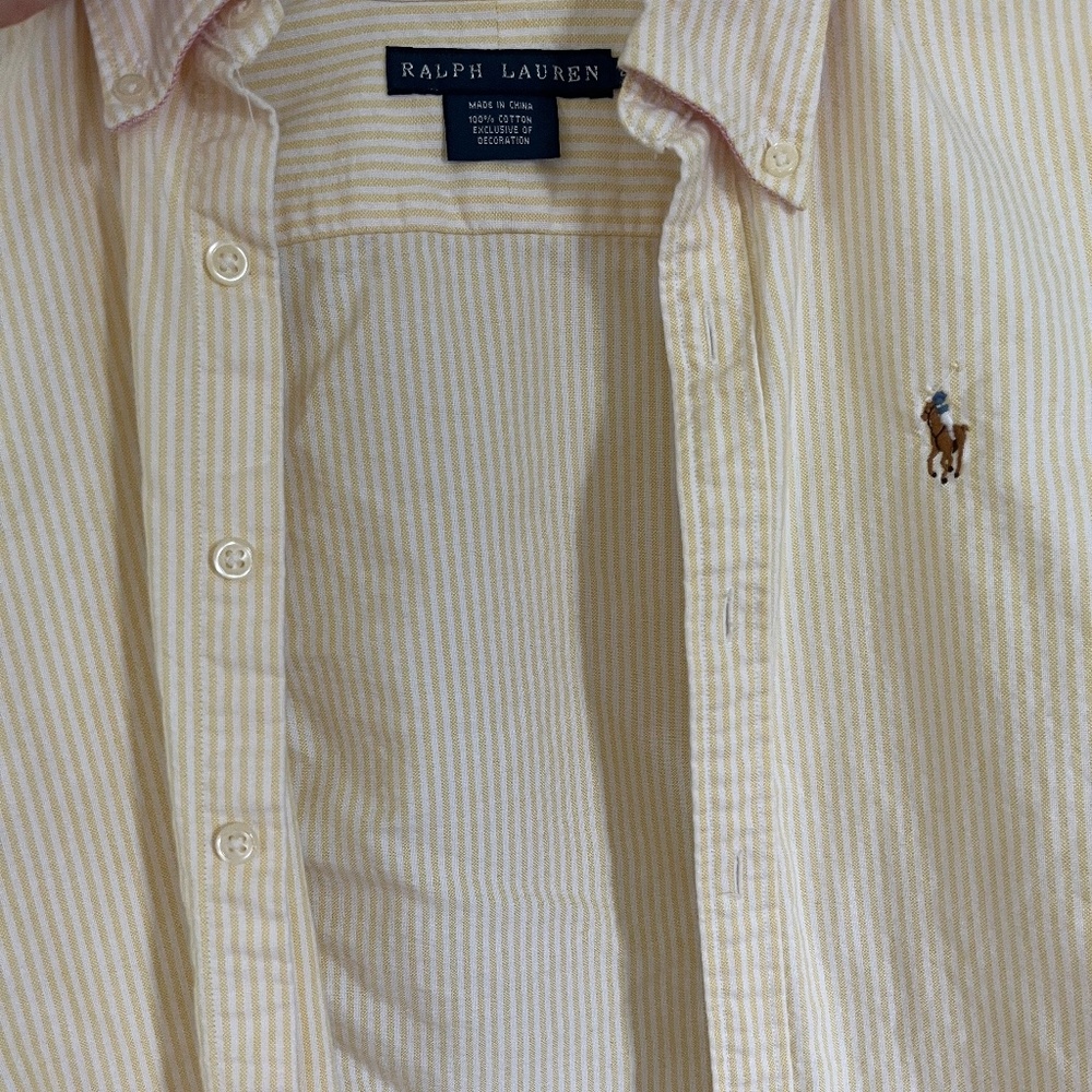Yellow Striped Ralph Lauren Button up